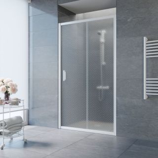 Душевая дверь Vegas Glass ZP 105 01 R04, профиль белый, стекло с узором