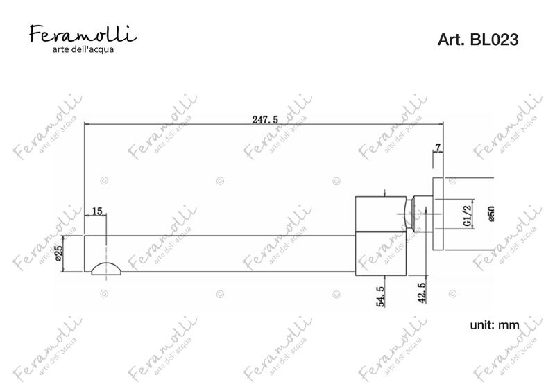 Настенный поворотный излив Feramolli Ele BL023, черный