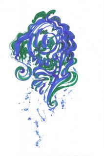 Картина "Цветок сине-зеленый (1)" Лика Волчек