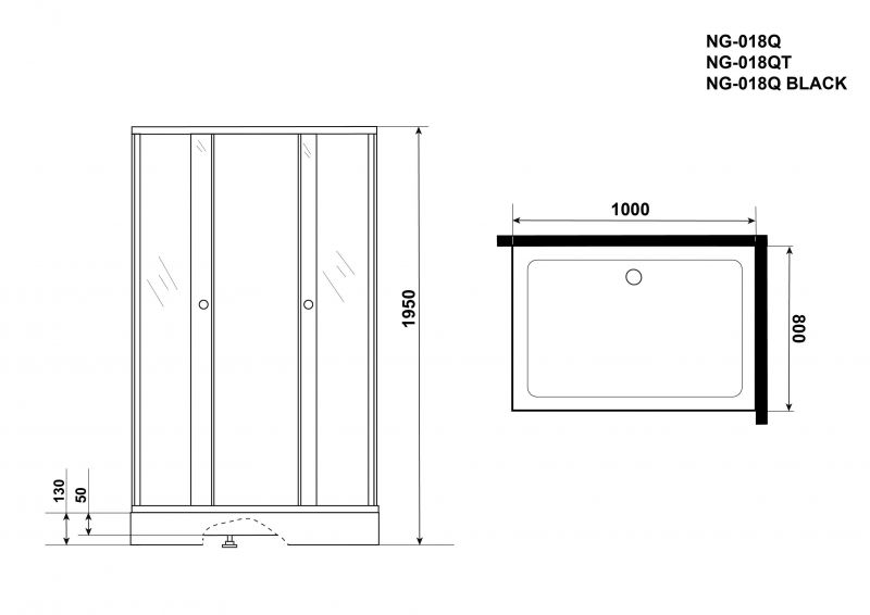 Душевой уголок Niagara Eco 0181432QT 100х80