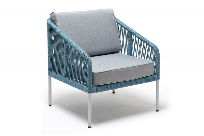 "Канны" кресло 4sis плетеное из роупа, каркас алюминий светло-серый (RAL7035) шагрень, BD-2772017
