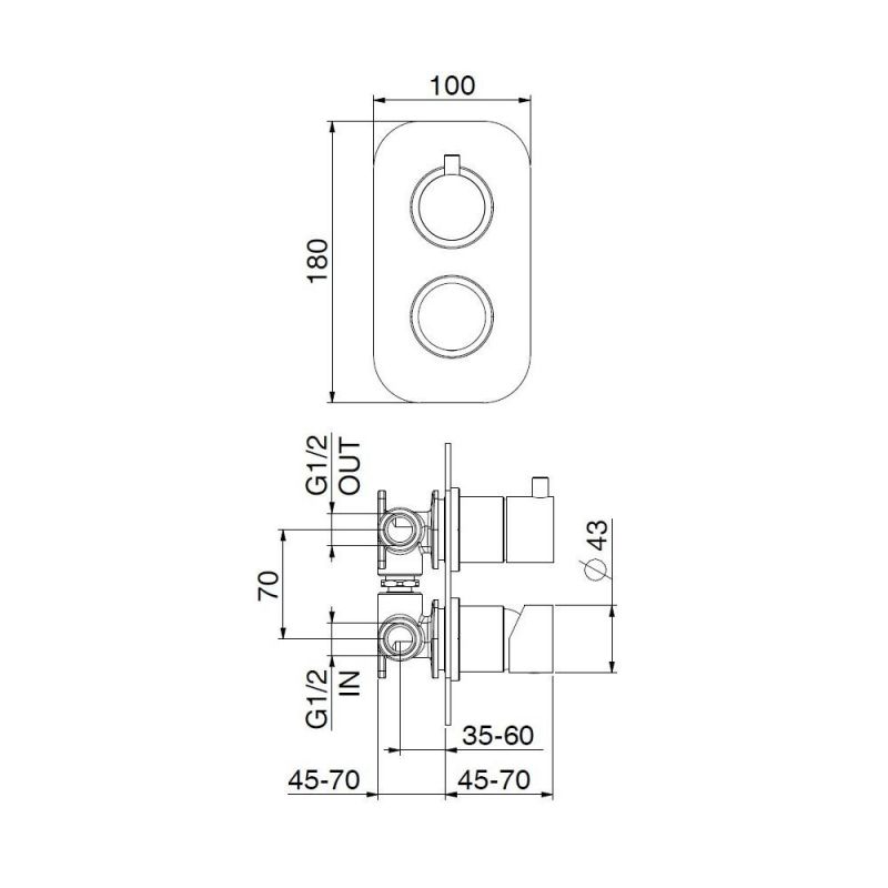 Смеситель для душа встраиваемый Webert ONE-B NB860101740, белый