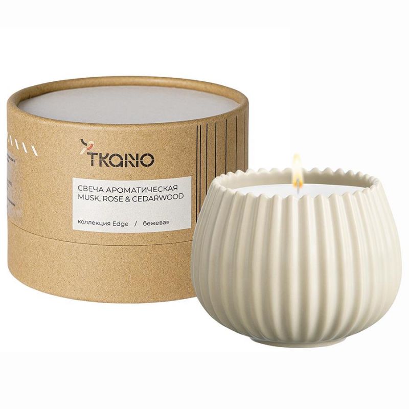 Свеча ароматическая musk, rose & cedarwood из коллекции edge, бежевый, 30 ч Tkano BD-3043144 фото 1