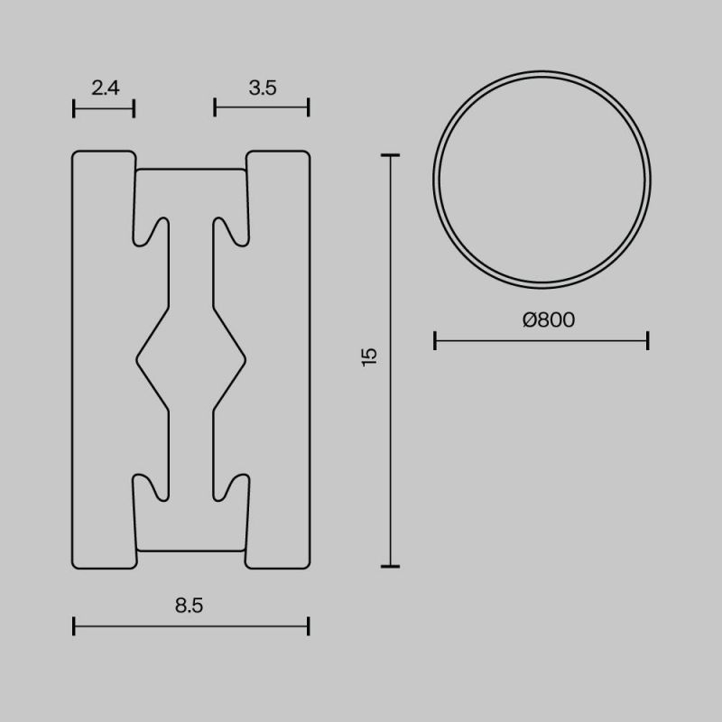 Шинопровод накладной/подвесной Maytoni Busbar trunkings Flarity TRX154-R-D800-BS