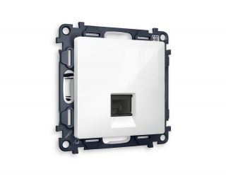 Комплект механизма телефонной розетки Ambrella Volt ALFA Белый глянец RJ-11(4P4C) с шторкой (AP1120, VM190) MA112030