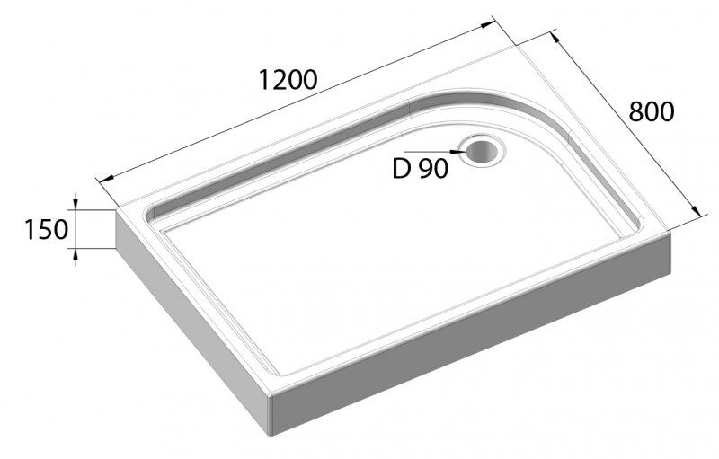 Поддон акриловый BelBagno TRAY-BB-AH-120/80-15-W-R фото 5