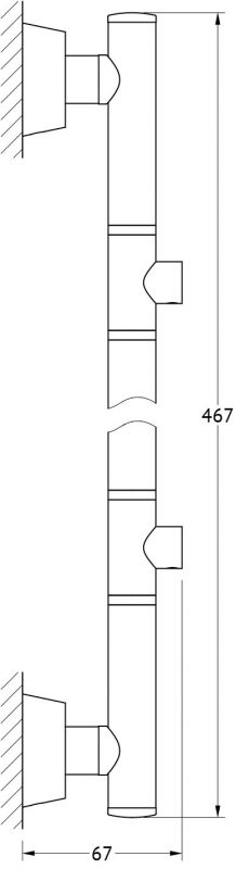Штанга настенная для 2-х аксессуаров 47 cm FBS Vizovice VIZ 077