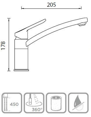 Смеситель Schock Sc-90 Cristadur 710343