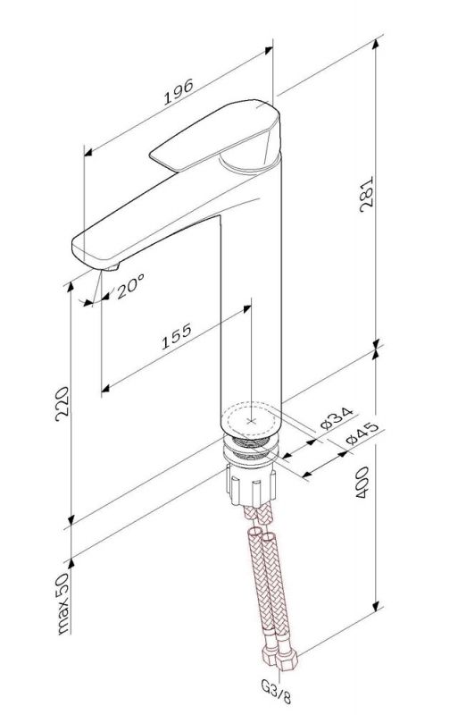 Смеситель для умывальника AM.PM Gem F90A92000