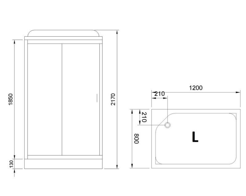 Душевая кабина Royal Bath HP RB8120HP1-M-L 80x120