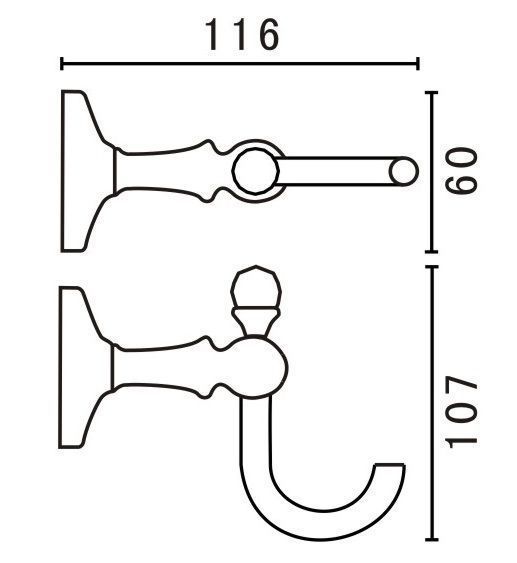 Крючок одинарный ART&MAX ANTIC AM-E-2686BQ