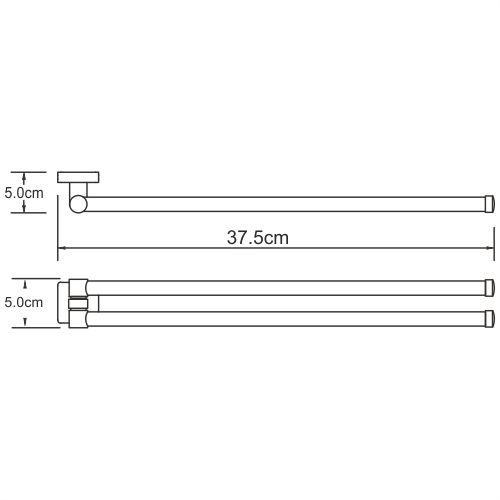 Держатель полотенец двойной WasserKRAFT Dill K-3931 4,6 см