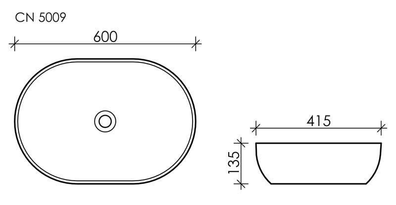 Раковина-чаша овальная Ceramica Nova Element CN5009 60х42 см