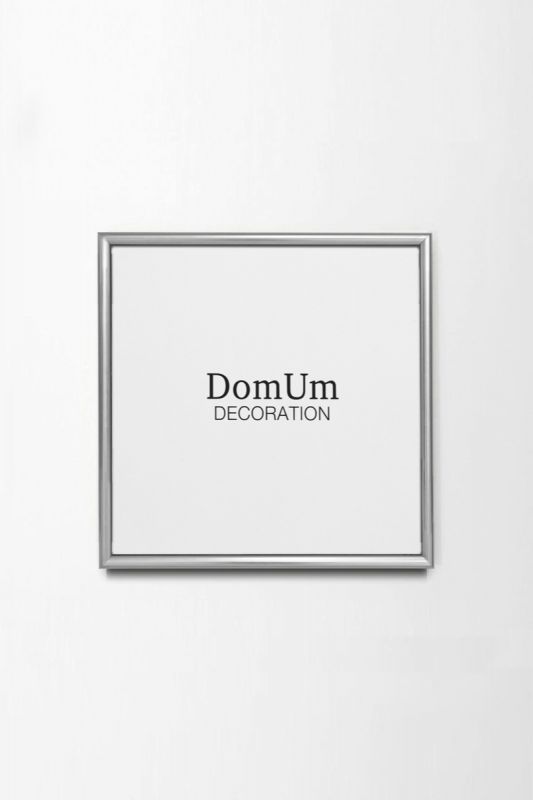 Серебряная глянцевая рамка из алюминия ROUNDED'9 Domum Decoration BD-2062203 21х21