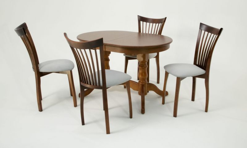 Обеденная группа стол Бизе со стульями Миранда,орех, серый F212021W00X4R001440W01
