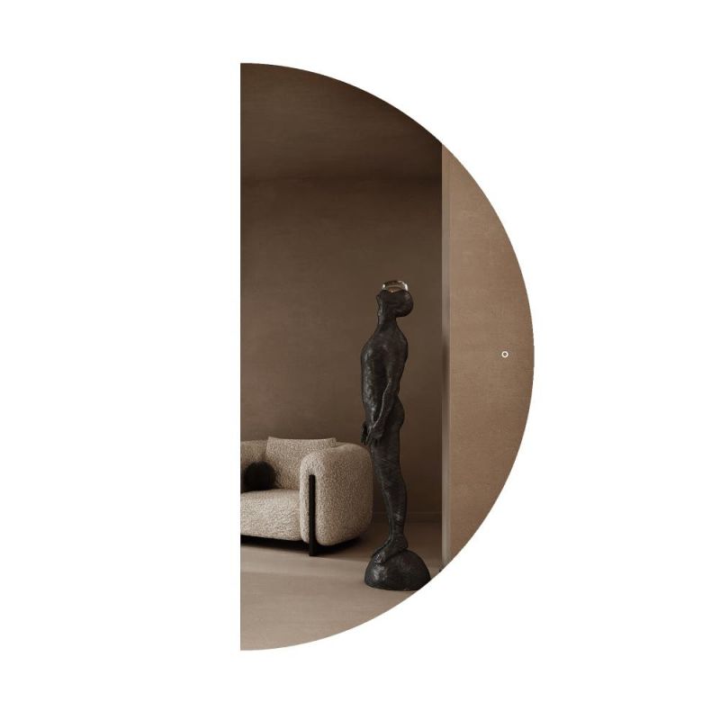 Зеркало безрамное с теплой подсветкой GENGLASS RONTUS NF LED XL BD-3044171, с сенсорным выключателем фото 1