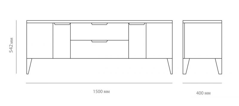 Тумба ТВ Мебельная мастерская Строгановых LINE BD-3057201