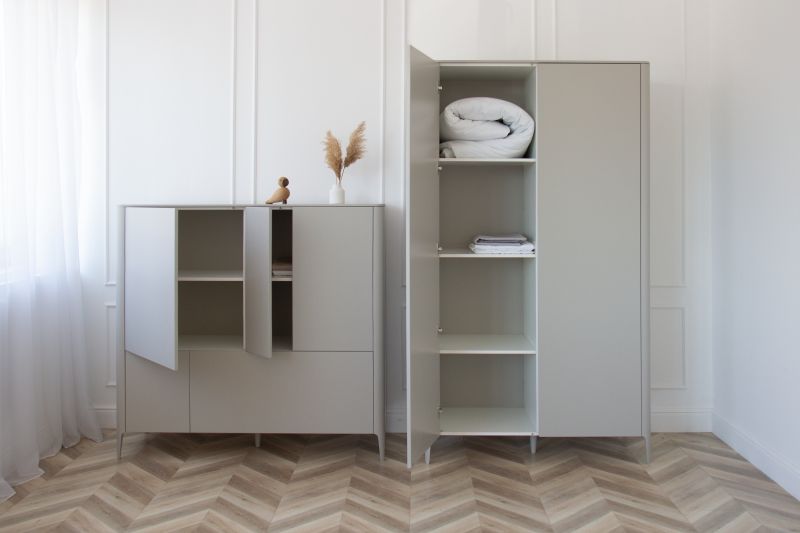 Шкаф  Ellipsefurniture Type 2-х створчатый высокий (серо-бежевый) TY010304420101 фото 6