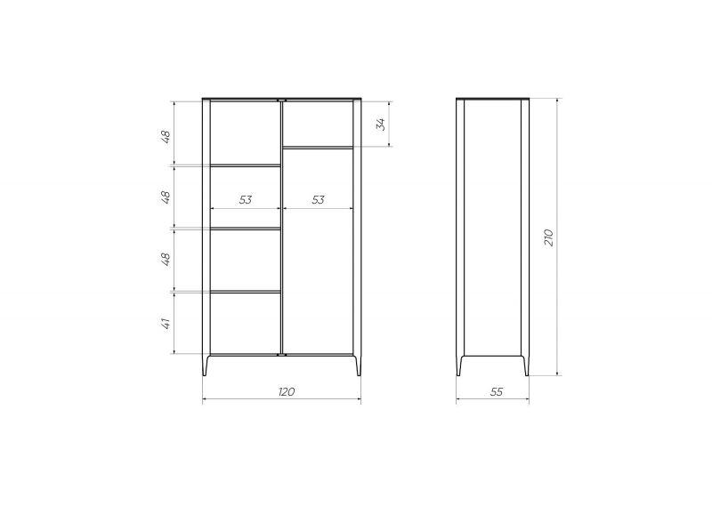 Шкаф  Ellipsefurniture Type 2-х створчатый высокий (серо-бежевый) TY010304420101 фото 9