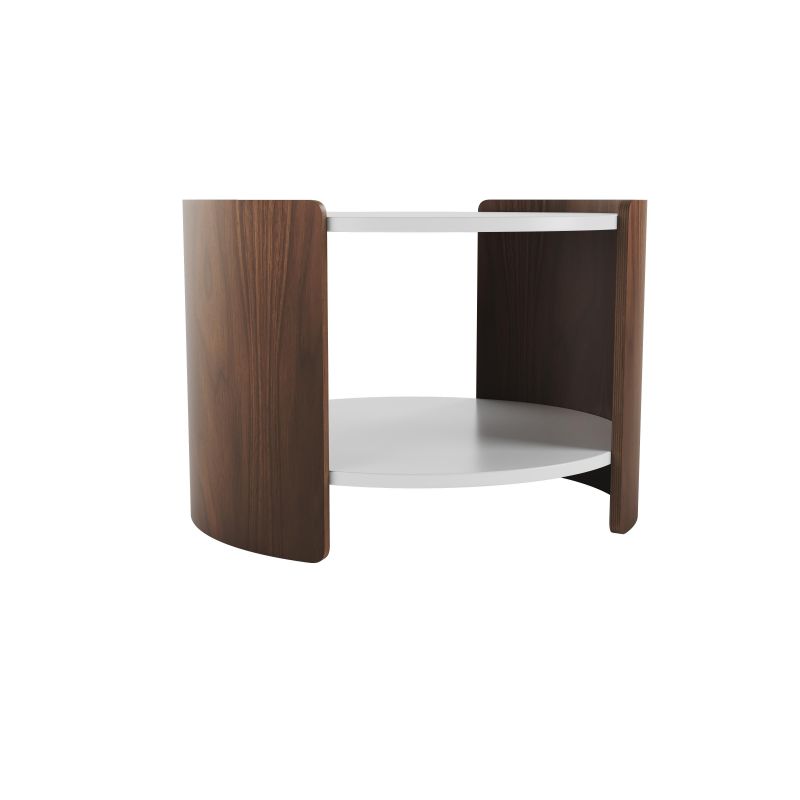 Столик Ellipsefurniture Lagom D 65 см высота 45 см (белый, орех) LG010301440301 фото 1