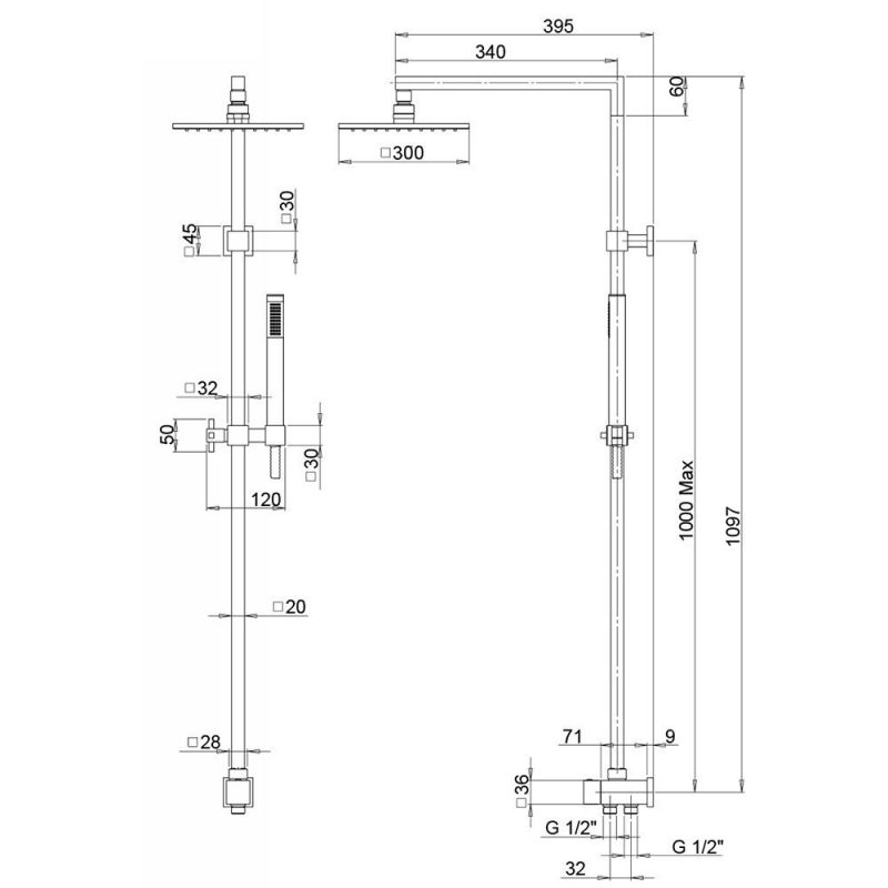 Душевая система Paini RS 50CR191ARQ2P3 хром