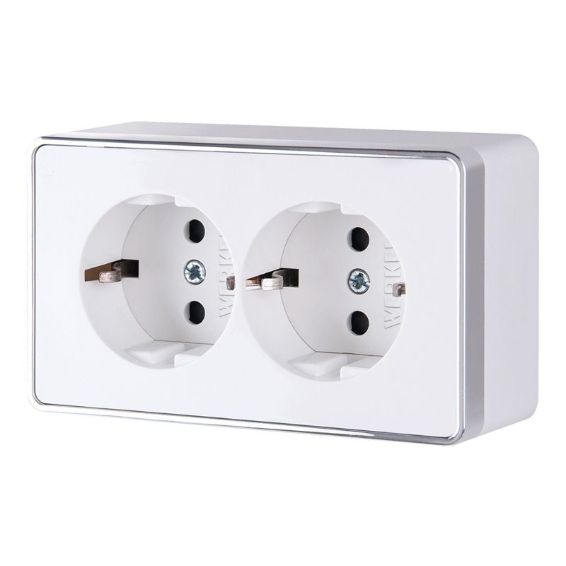 Розетка двойная с заземлением Gallant (белая) Werkel W5072101 фото 1