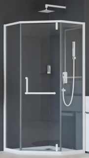 Душевой уголок  RGW Hotel HO-084W 350608400-15 100х100 см, профиль белый, стекло прозрачное
