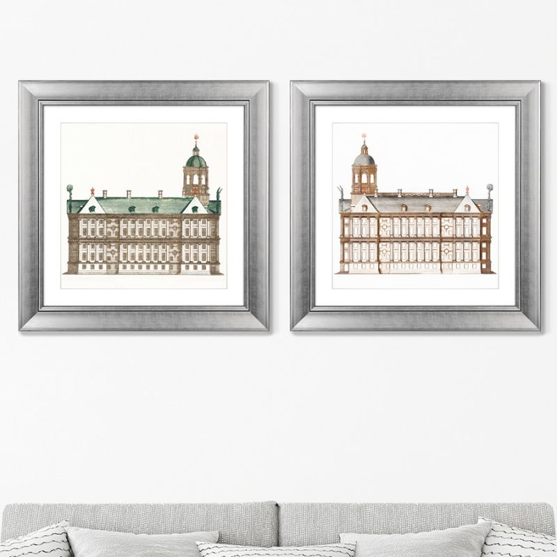 Набор из 2-х репродукций картин в раме The City Hall in Amsterdam, 1701г. ArtNoMore BD-2090793 фото 1