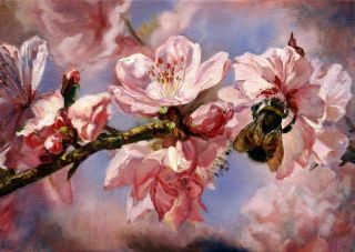 Картина "Цветущая вишня" Анна Марычева