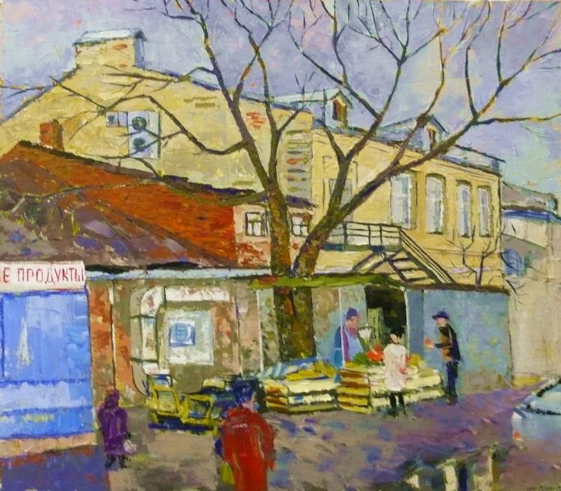Картина "Рынок" Аркадий Поляков