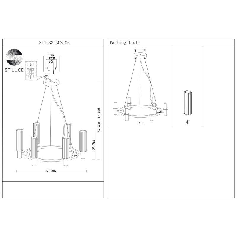 Люстра подвесная ST Luce CASALI SL1238.303.06