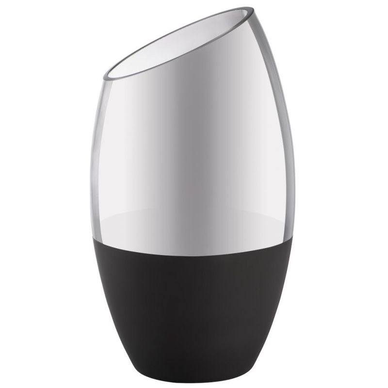 Декоративная ваза из стекла с серебристым напылением, 18,8х18,8х34 см, серебристый, черный CSA-9L