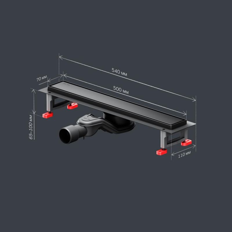 Душевой лоток AM.PM MasterFlow W01SC-U11-050-04BM черный