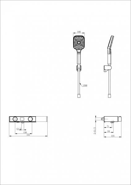 Смеситель-термостат для душа WONZON & WOGHAND WW-B2551-A-CR Хром фото 1