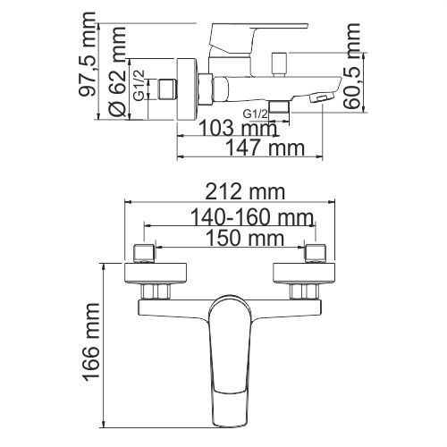 Смеситель для ванны WasserKRAFT Dill 6101 фото 3