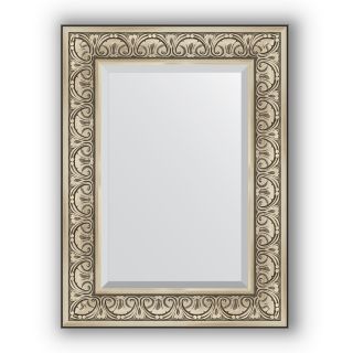 Зеркало с фацетом в багетной раме 60х80 Evoform EXCLUSIVE BY 3398 барокко серебро