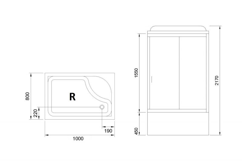 Душевая кабина Royal Bath BP RB8100BP6-WC-R 80x100 фото 2