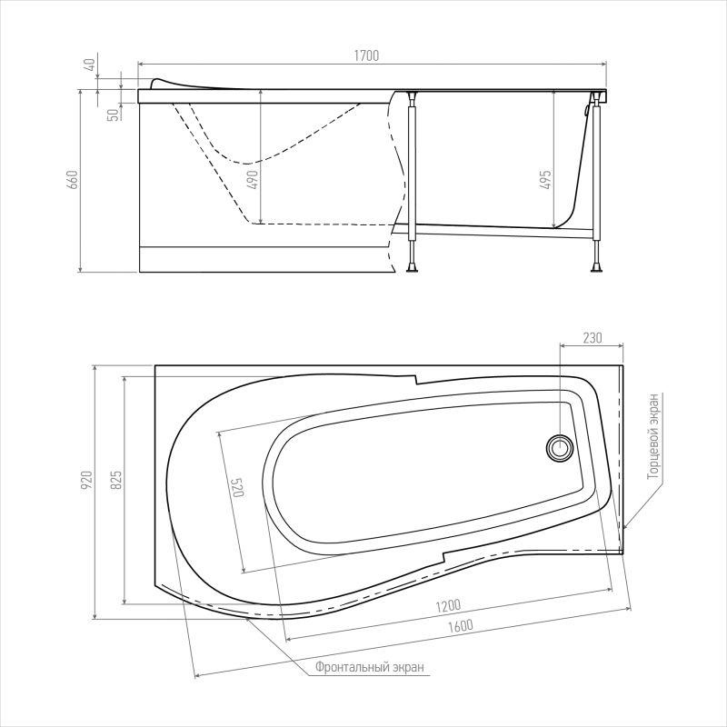 Ванна асимметричная Alex Baitler ORTA 170x92 L ORTA L 170*92