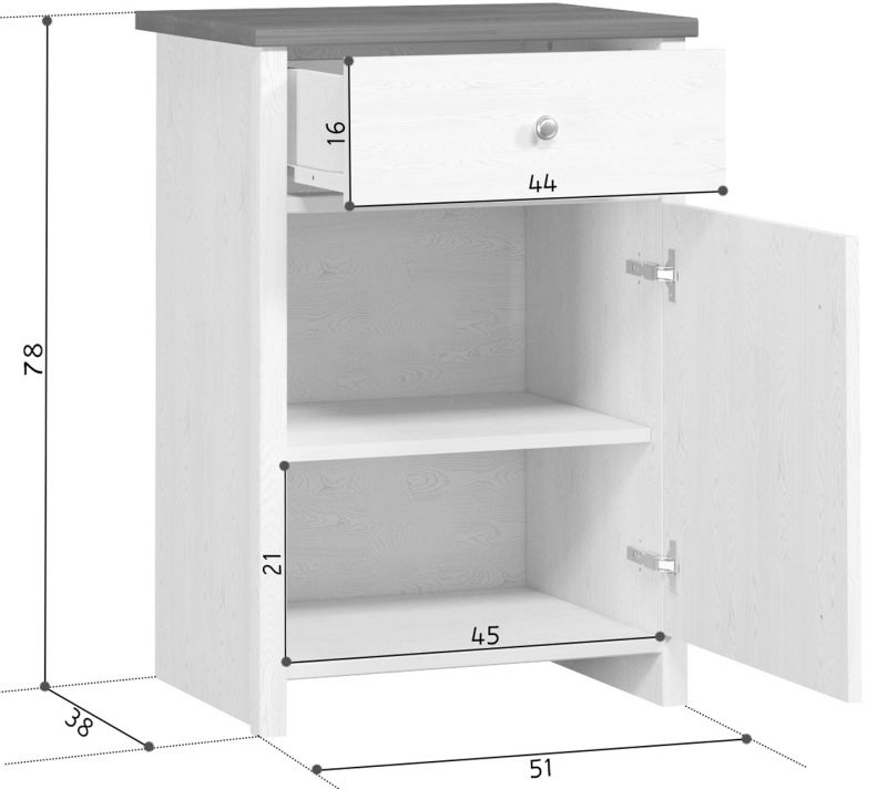 Комод Black Red White Порто BD-2250307, KOM1D1S Джанни/Сосна ларико фото 4
