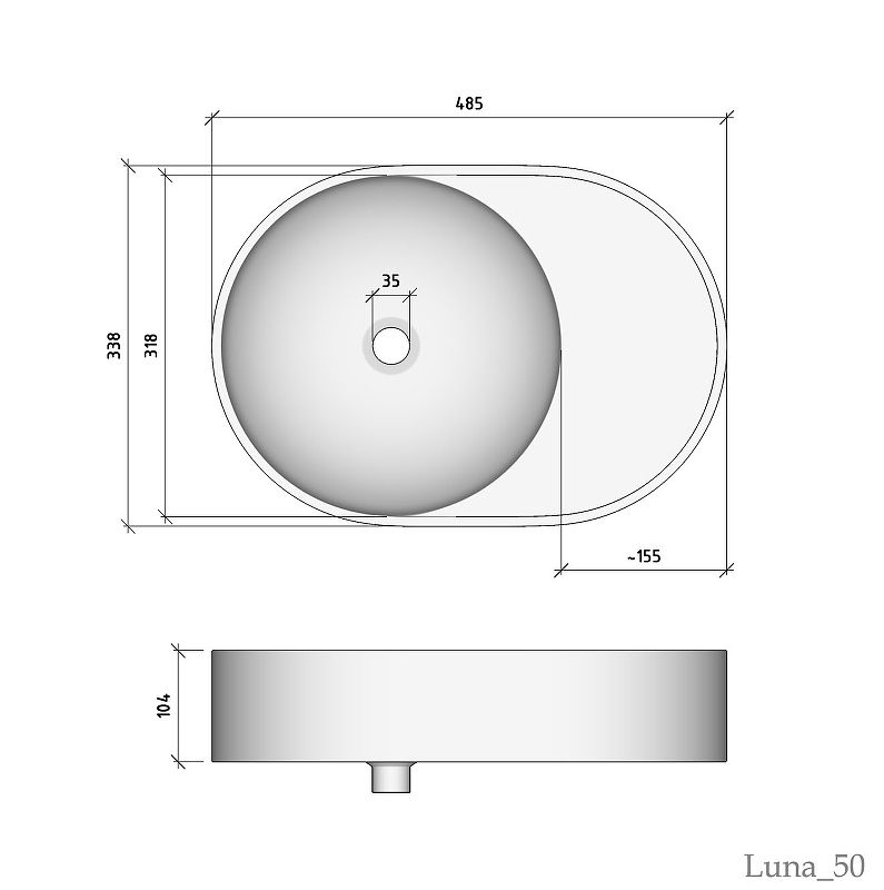 Раковина Stella Polar накладная Luna 50 фото 2