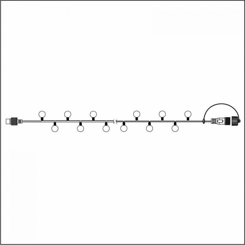 Гирлянда с шариками ALEDUS 5 м, черный провод, ПВХ, белый B-BP-5M-W