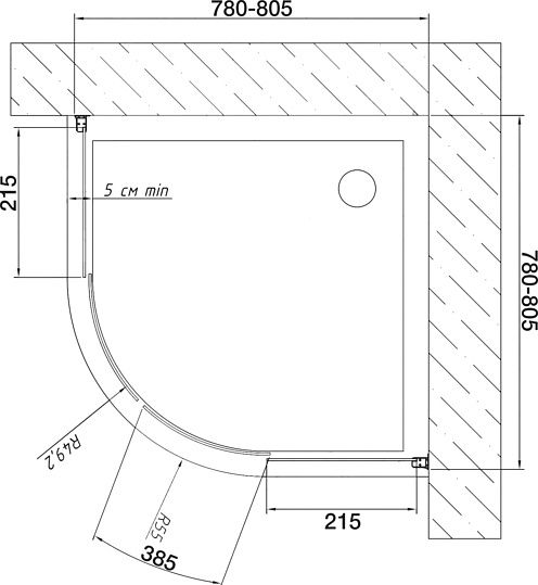 Душевой уголок Vegas Glass ZS 80 09 05