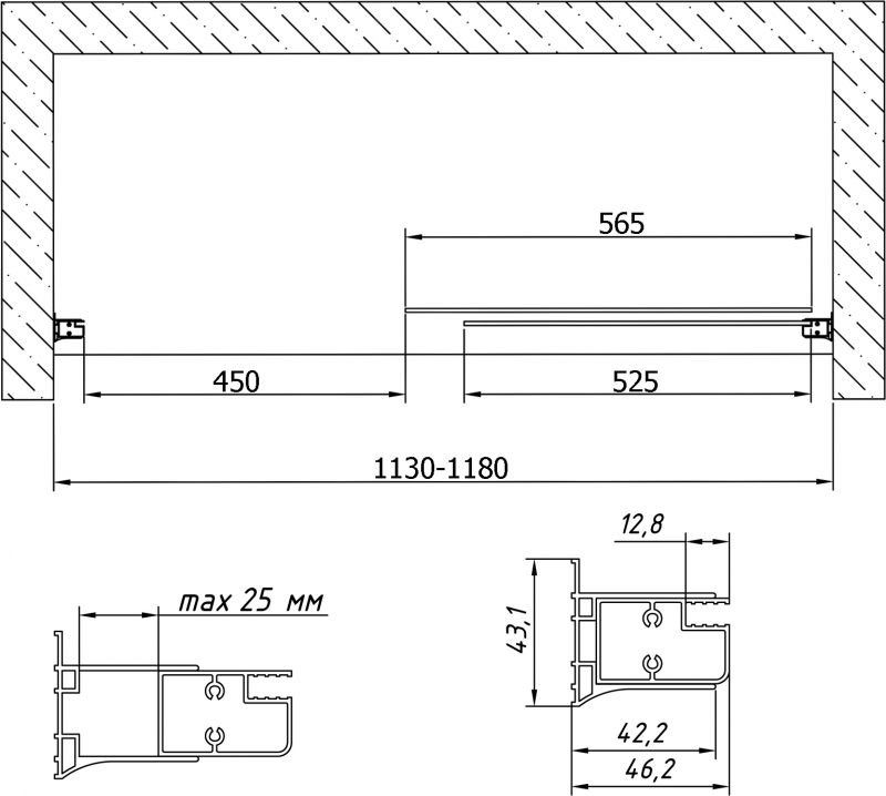 Душевая дверь Vegas Glass ZP 115 01 02