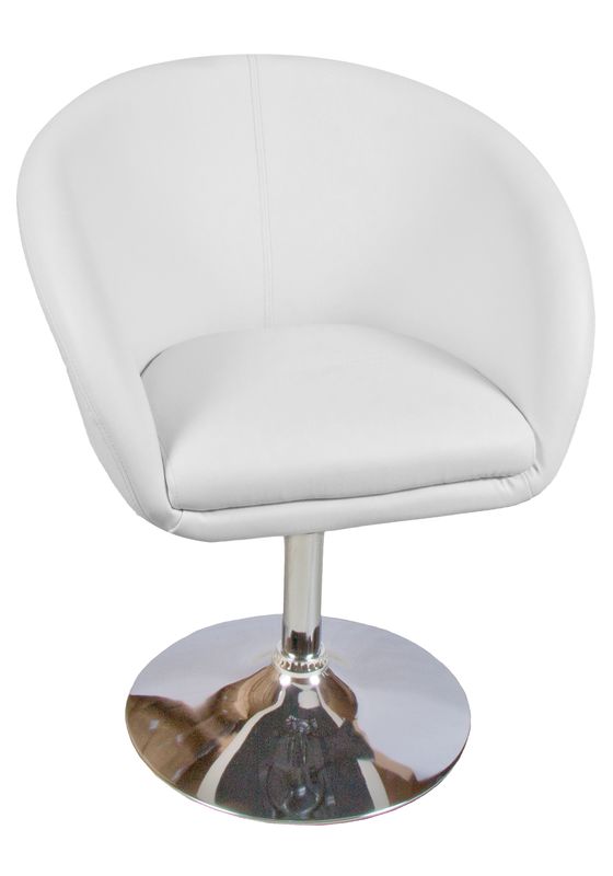 Дизайнерское барное кресло Dobrin 8600-LM,  цвет сиденья белый, цвет основания хром