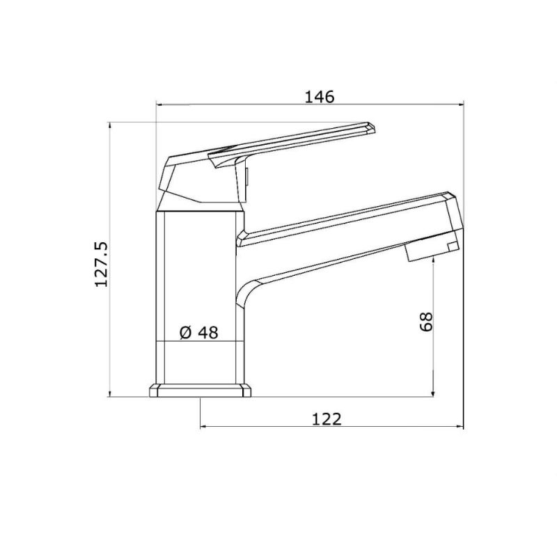 Смеситель для раковины Orange OneLife P02-021b черный