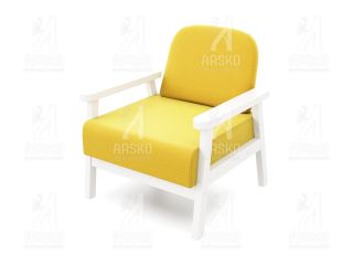 Кресло Флори белая эмаль велюр желтый BD-2283440