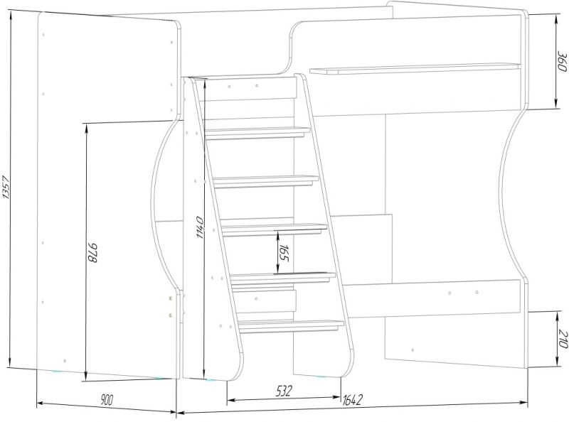 Кровать двухъярусная Капризун BD-2481163