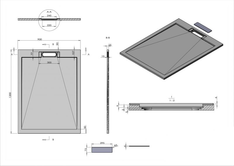 Душевой поддон Vincea VST-4SRL9012W 120х90 см