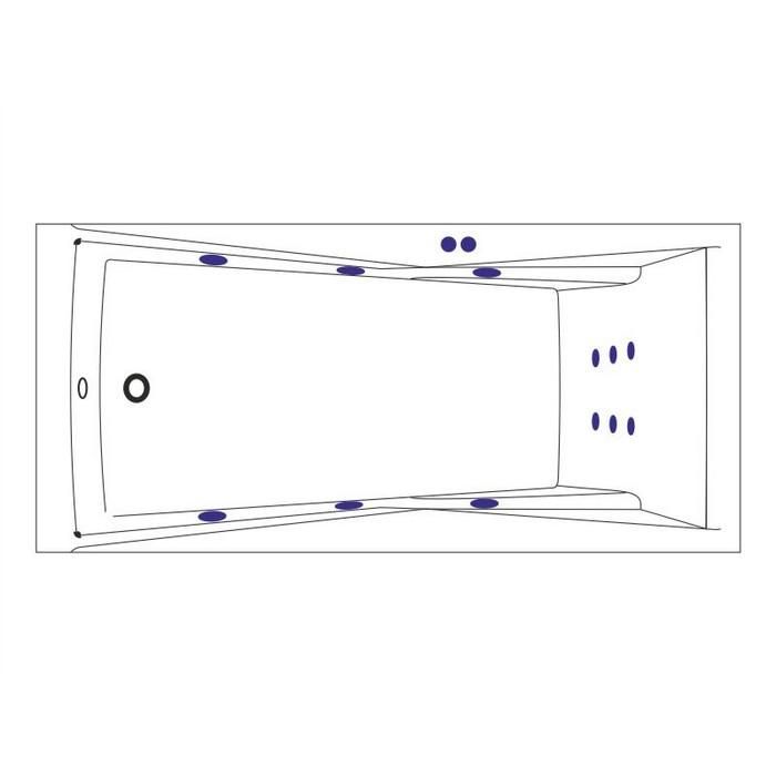 Акриловая ванна Excellent Palace WAEX.PAL18.LINE.CR 180x80 с г/м, хром