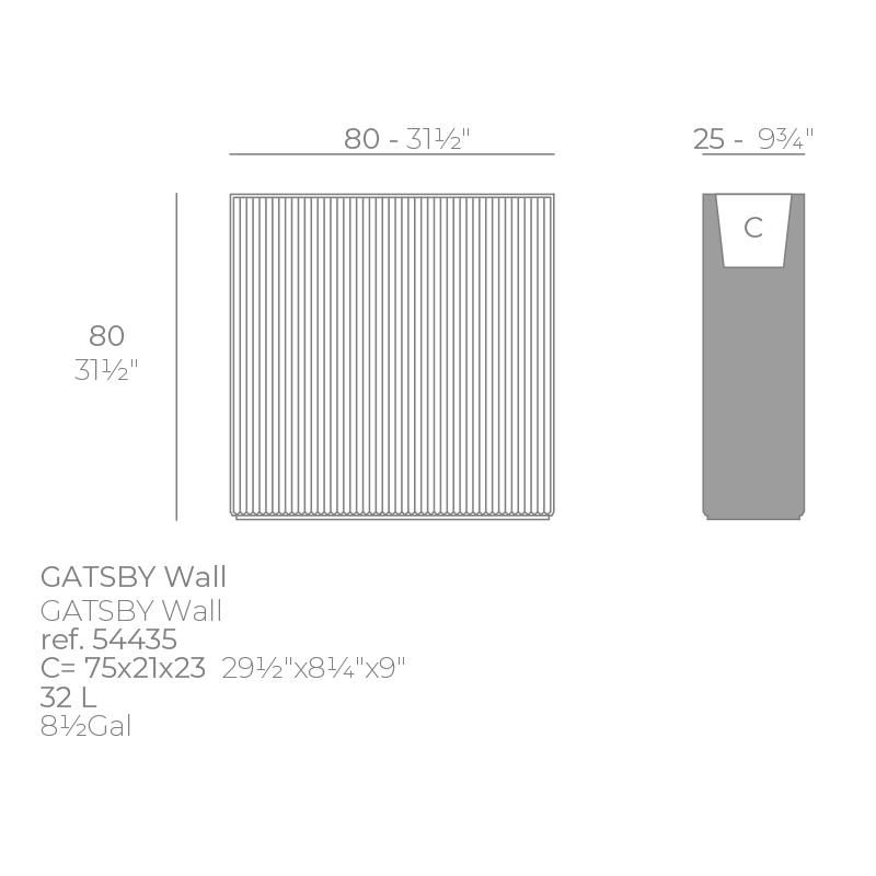 Кашпо Gatsby wall 80x25x80 Vondom BD-2609207
